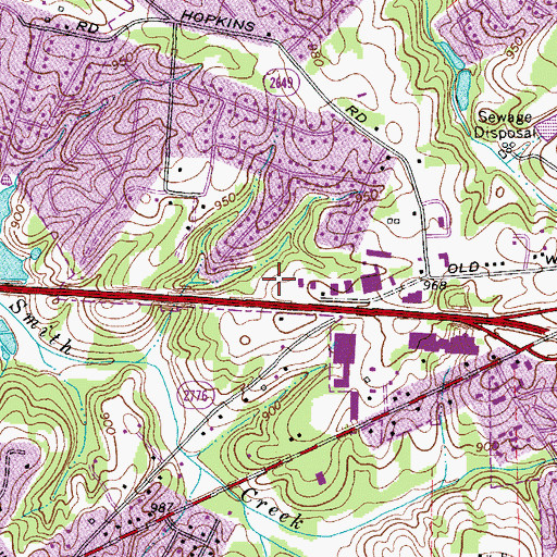 Topographic Map of WKZL-FM (Winston-Salem), NC