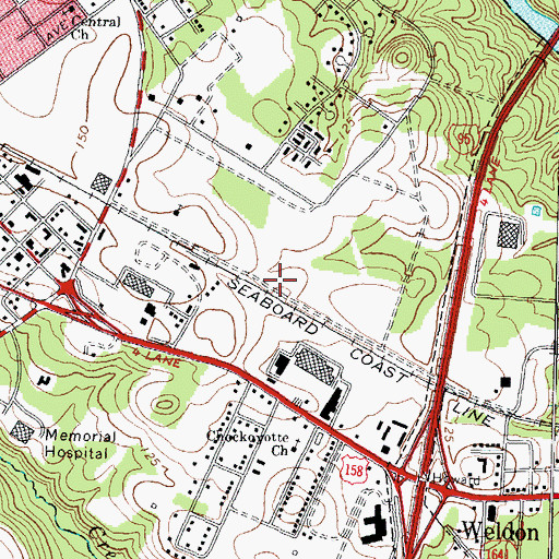 Topographic Map of WPGT-FM (Roanoke Rapids), NC
