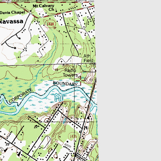 Topographic Map of WKLM-AM (Wilmington), NC