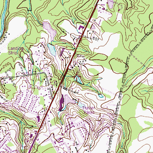 Topographic Map of WFBS-AM (Spring Lake), NC
