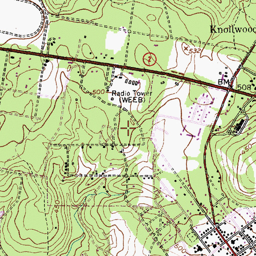 Topographic Map of WCEL-AM (Southern Pines), NC