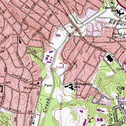 Topographic Map of WIST-AM (Charlotte), NC