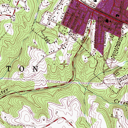 Topographic Map of WGMA-AM (Spindale), NC
