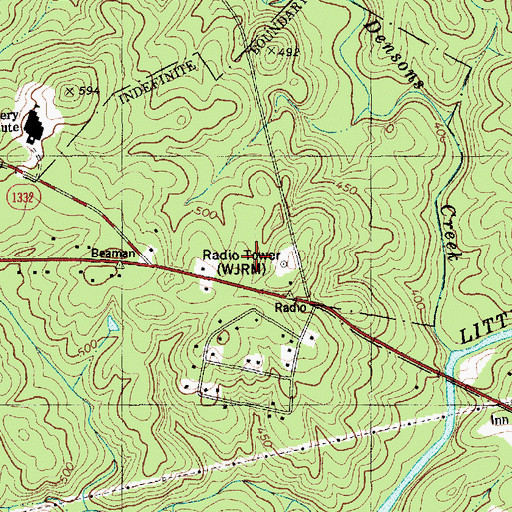 Topographic Map of WJRM-AM (Troy), NC