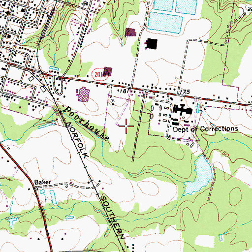 Topographic Map of WLLN-AM (Lillington), NC
