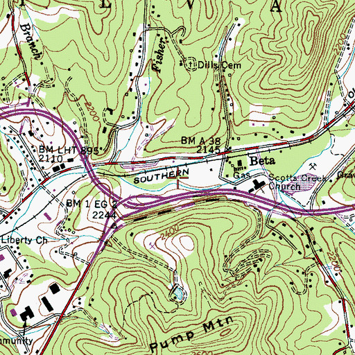 Topographic Map of WRGC-AM (Sylva), NC