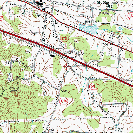 Topographic Map of WUIV-AM (Icard Township), NC
