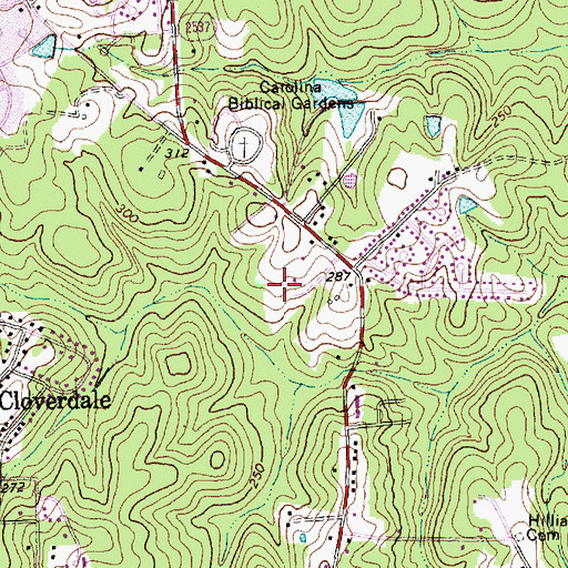 Topographic Map of WKBQ-AM (Garner), NC