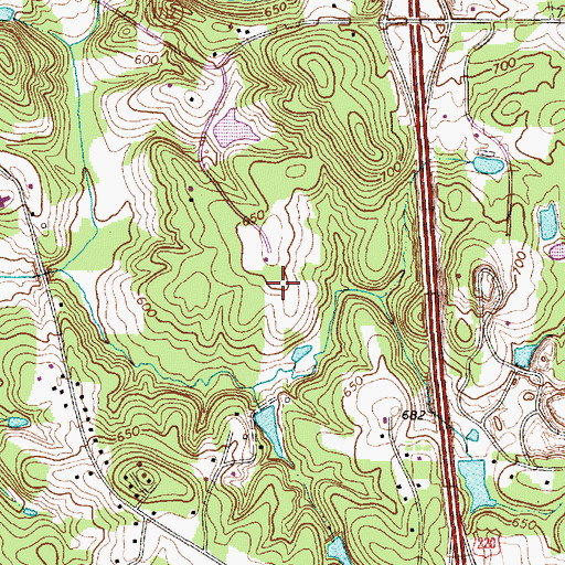 Topographic Map of WZOO-AM (Asheboro), NC