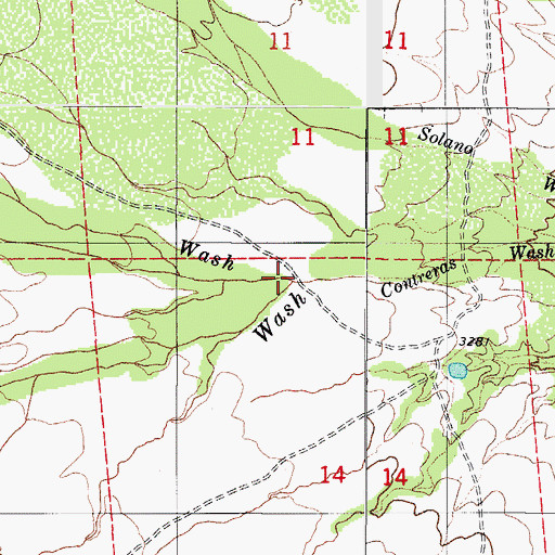Topographic Map of Redondo Wash, AZ