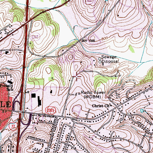 Topographic Map of WDRV-AM (Statesville), NC