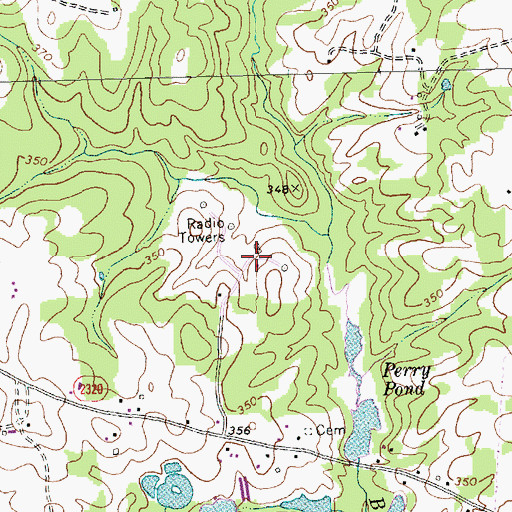 Topographic Map of WETC-AM (Wendell-Zebulon), NC
