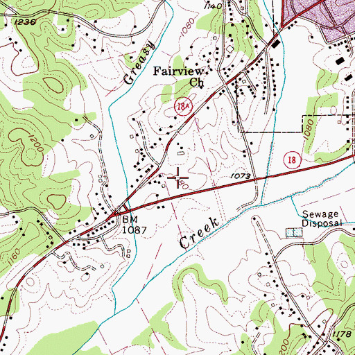 Topographic Map of WJRI-AM (Lenoir), NC