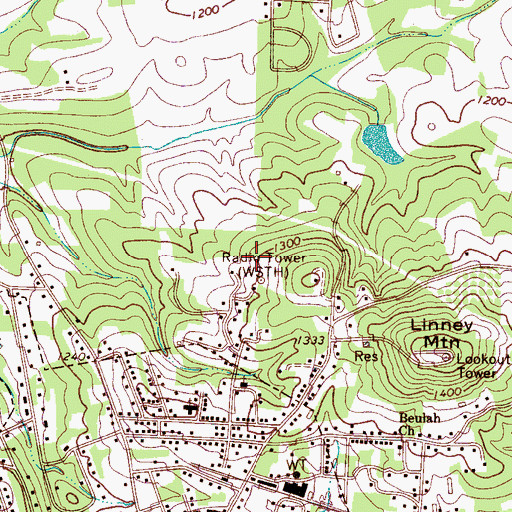 Topographic Map of WQXZ-AM (Taylorsville), NC