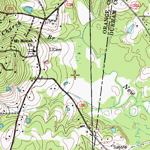 Topographic Map of WRBX-AM (Chapel Hill), NC