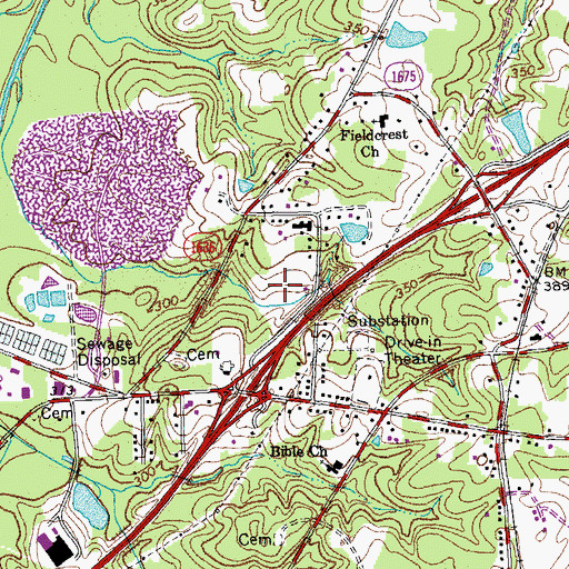 Topographic Map of WSRC-AM (Durham), NC