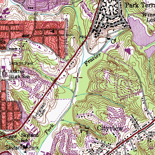 Topographic Map of WSMX-AM (Winston-Salem), NC