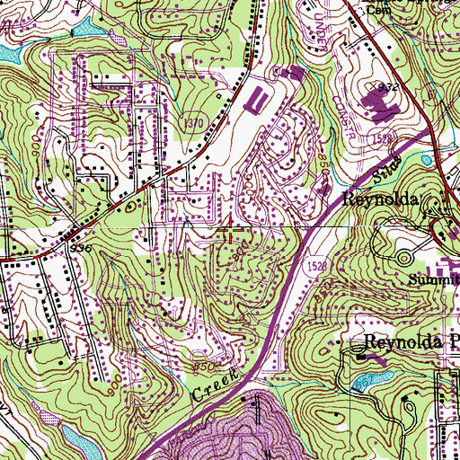 Topographic Map of WTOB-AM (Winston-Salem), NC