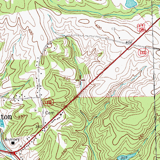 Topographic Map of WARR-AM (Warrenton), NC