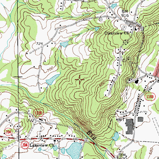 Topographic Map of WMYN-AM (Mayodan), NC