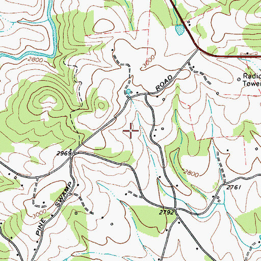 Topographic Map of WCOK-AM (Sparta), NC