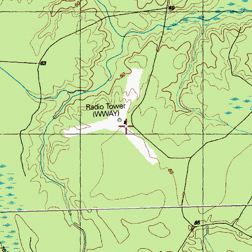 Topographic Map of WWAY-TV (Wilmington), NC