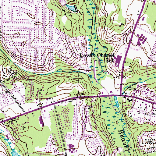 Topographic Map of WFCT-TV (Fayetteville), NC