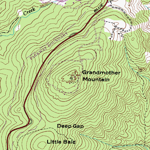 Topographic Map of WUNE-TV (Linville), NC
