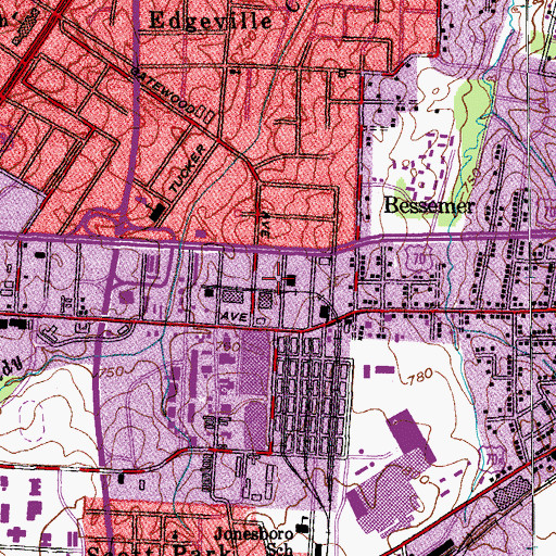 Topographic Map of WLXI-TV (Greensboro), NC