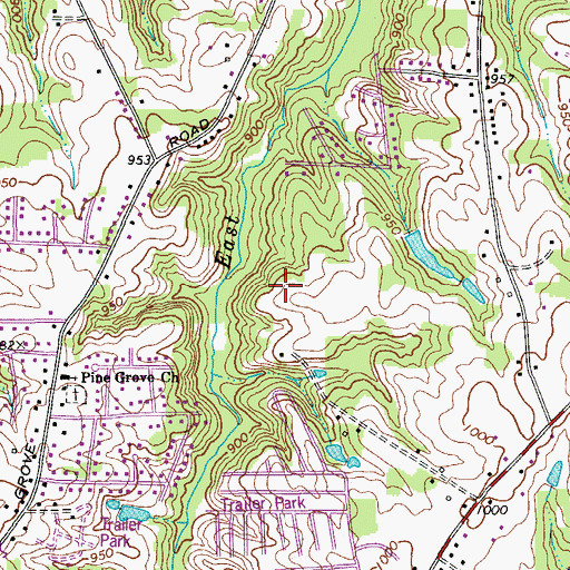 Topographic Map of WLXI-TV (Greensboro), NC