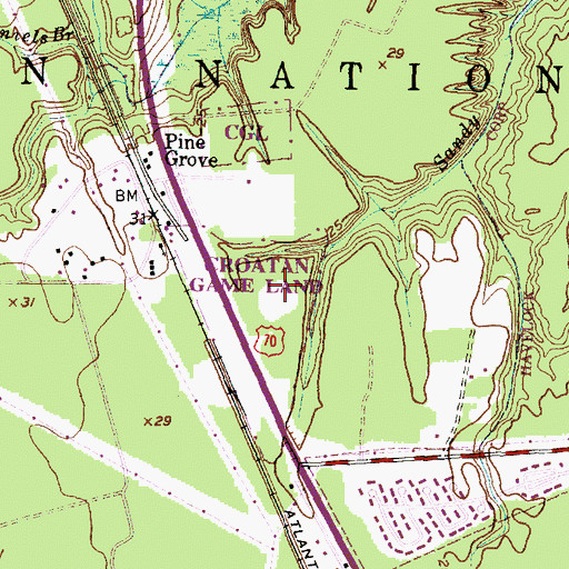 Topographic Map of WMSQ-FM (Havelock), NC