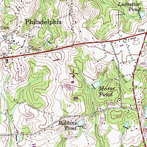 Topographic Map of WRSH-FM (Rockingham), NC