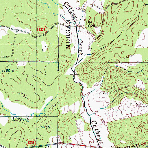 Topographic Map of Harris Creek, NC