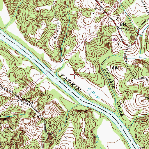 Topographic Map of Boons Ford (historical), NC