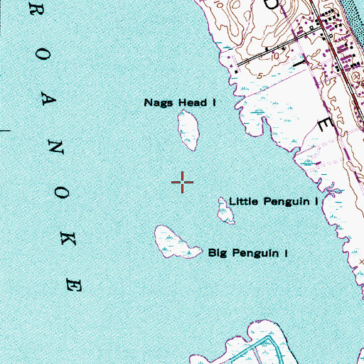 Topographic Map of Penguins Islands, NC