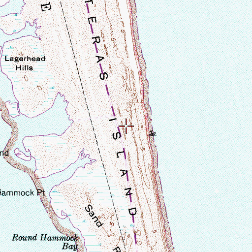 Topographic Map of Loggerhead Inlet, NC