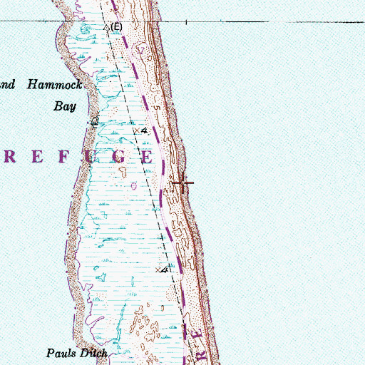 Topographic Map of Chickinacommock (historical), NC