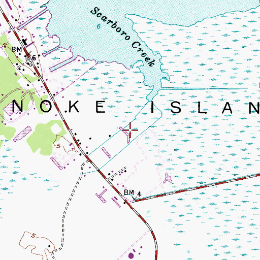 Topographic Map of Scarboro Point, NC