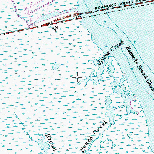 Topographic Map of McKnights Ditch, NC