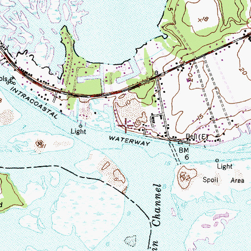 Topographic Map of Cedar Point, NC