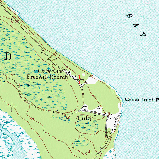 Topographic Map of Lupton, NC