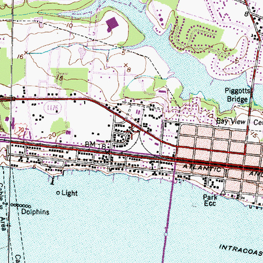 Topographic Map of Carolina City, NC