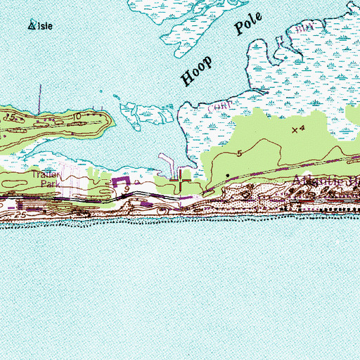 Topographic Map of Cheesemans Inlet, NC