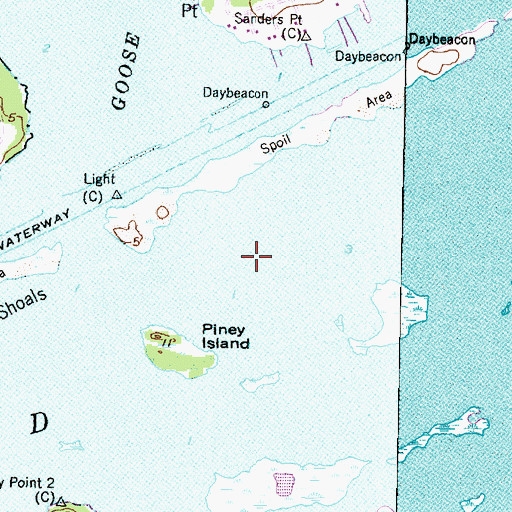 Topographic Map of Bear Island, NC