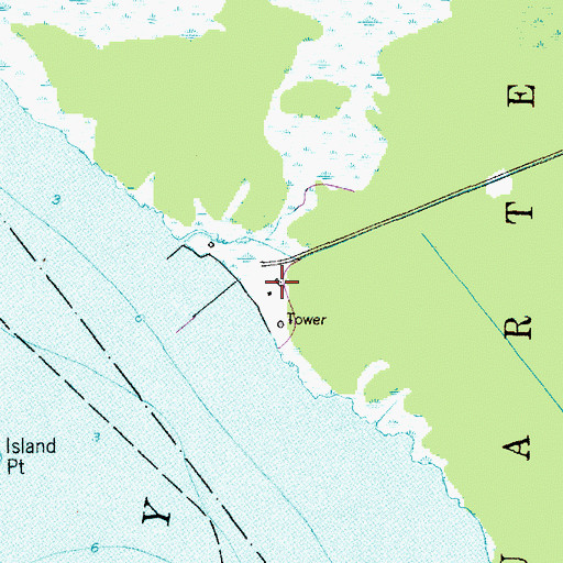 Topographic Map of Bell Island Recreation Area, NC