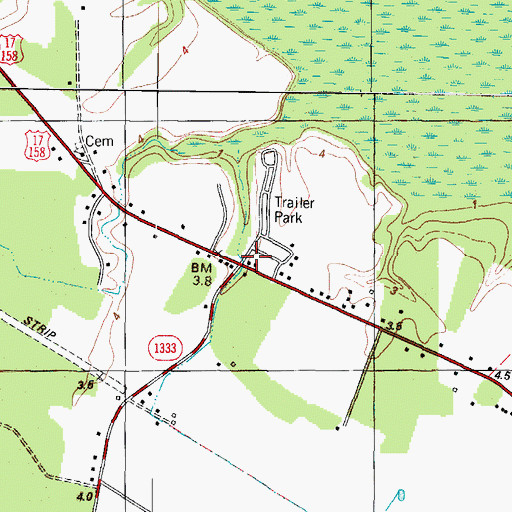 Topographic Map of Hintonsville (historical), NC