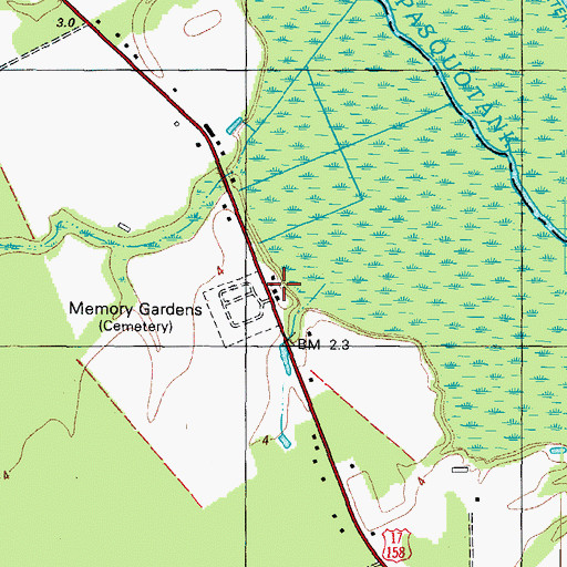 Topographic Map of Fauna (historical), NC