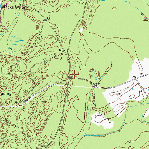 Topographic Map of Crossville (historical), NC