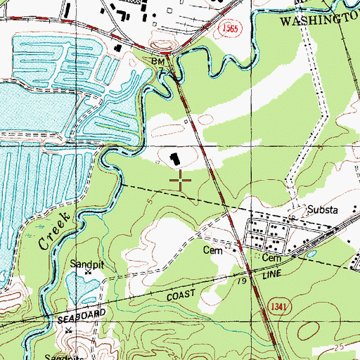 Topographic Map of Wards Bridge, NC