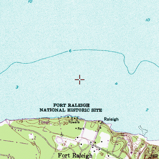 Topographic Map of Roanoac (historical), NC